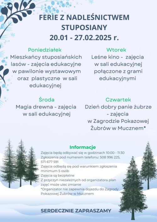 Ferie z Nadleśnictwem Stuposiany – zimowa przygoda dla wszystkich!