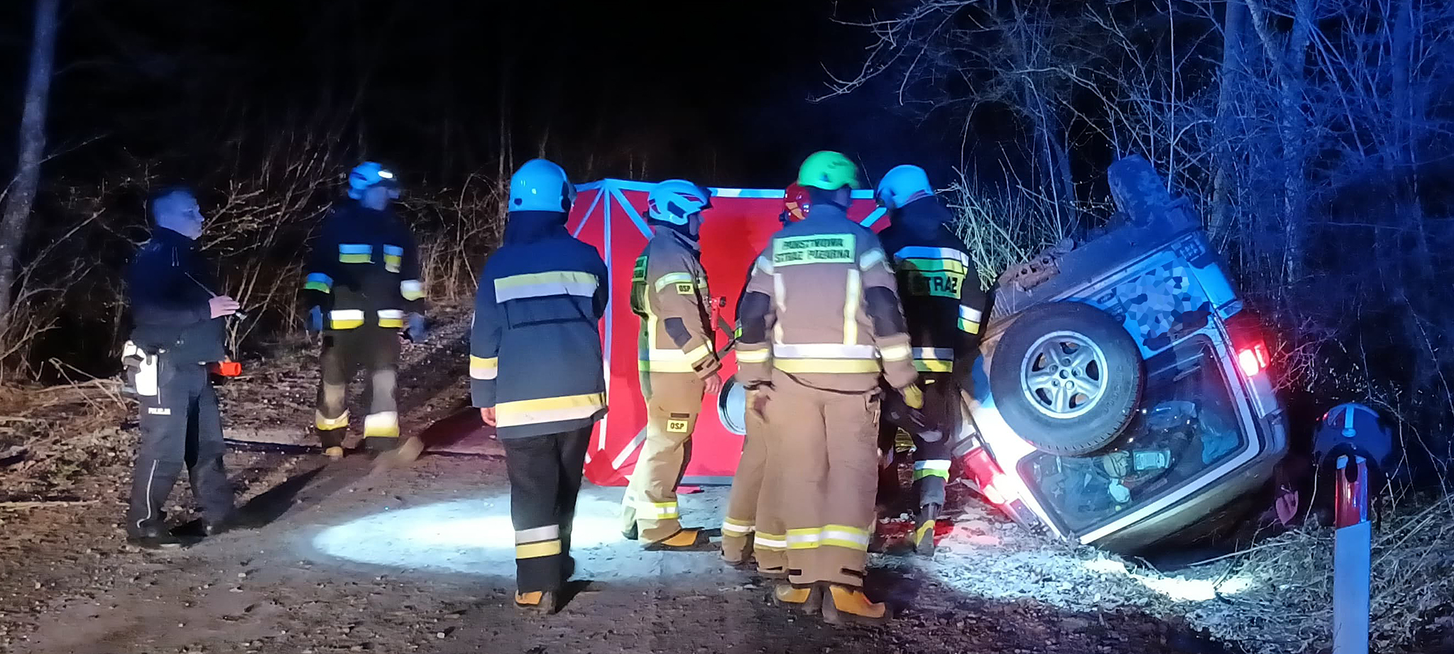Tragiczne dachowanie pojazdu w miejscowości Polana